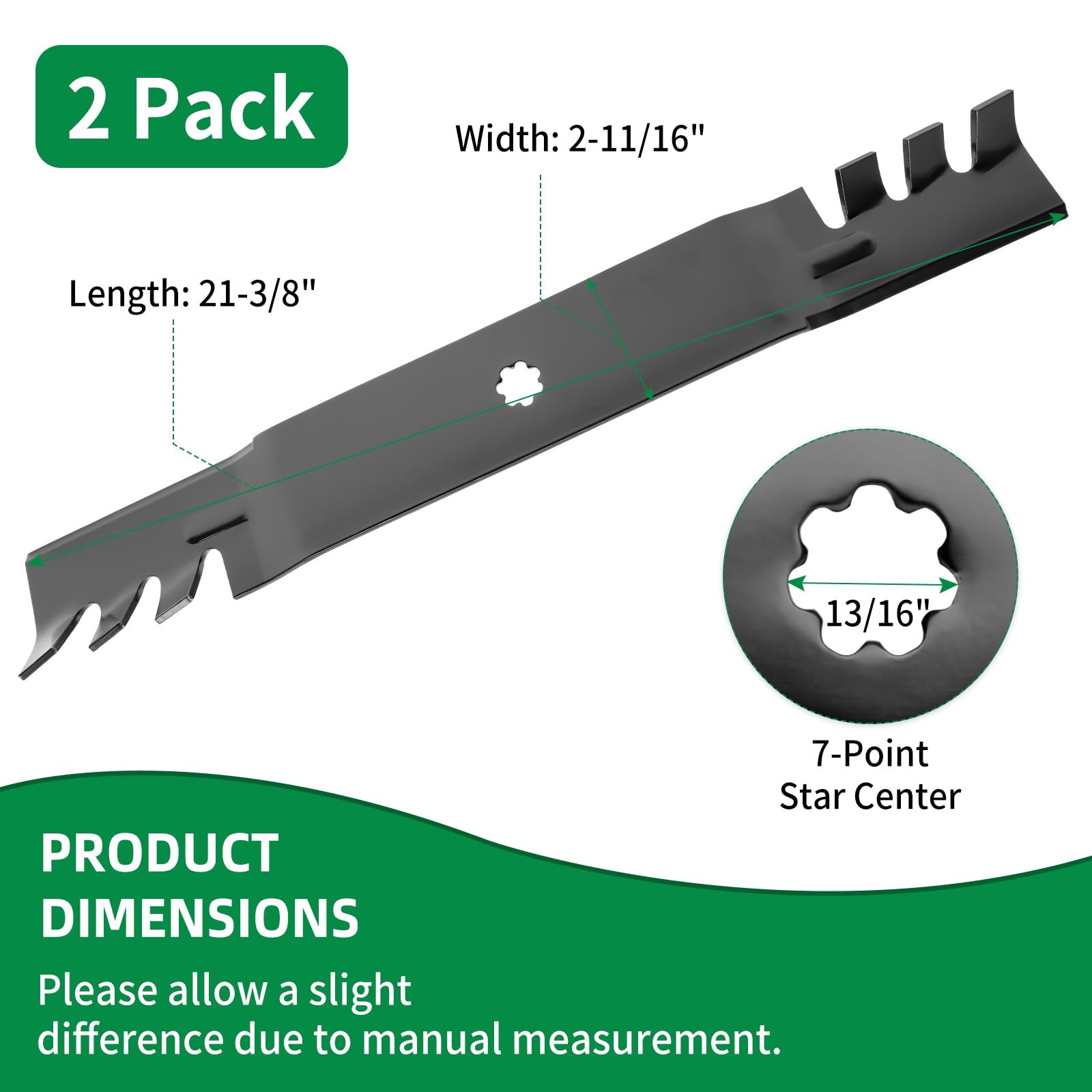 GX22151 Gator - Cuchillas de cortacésped compatibles con John Deere de 42 pulgadas, cuchillas de repuesto GY20850 para tractor de césped John Dee re 102 125 135 D100 D105 D130, reemplaza AM141033