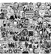 Lot De 100 Autocollants Gothiques Noirs Et Blancs - Autocollants Gothiques Imperméables En Vinyle - Motif Tête De Mort - Autocollants Graffiti Cool Pour Ordinateur Portable, Bagages, Ordinateur