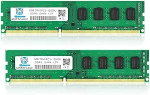DDR3 1600 UDIMM PC3 12800U 16GB (2x8GB) RAM, DDR3 1600MHz 8GB 2Rx8 PC3 12800U 240-Pin CL11 1.5V Desktop Memory
