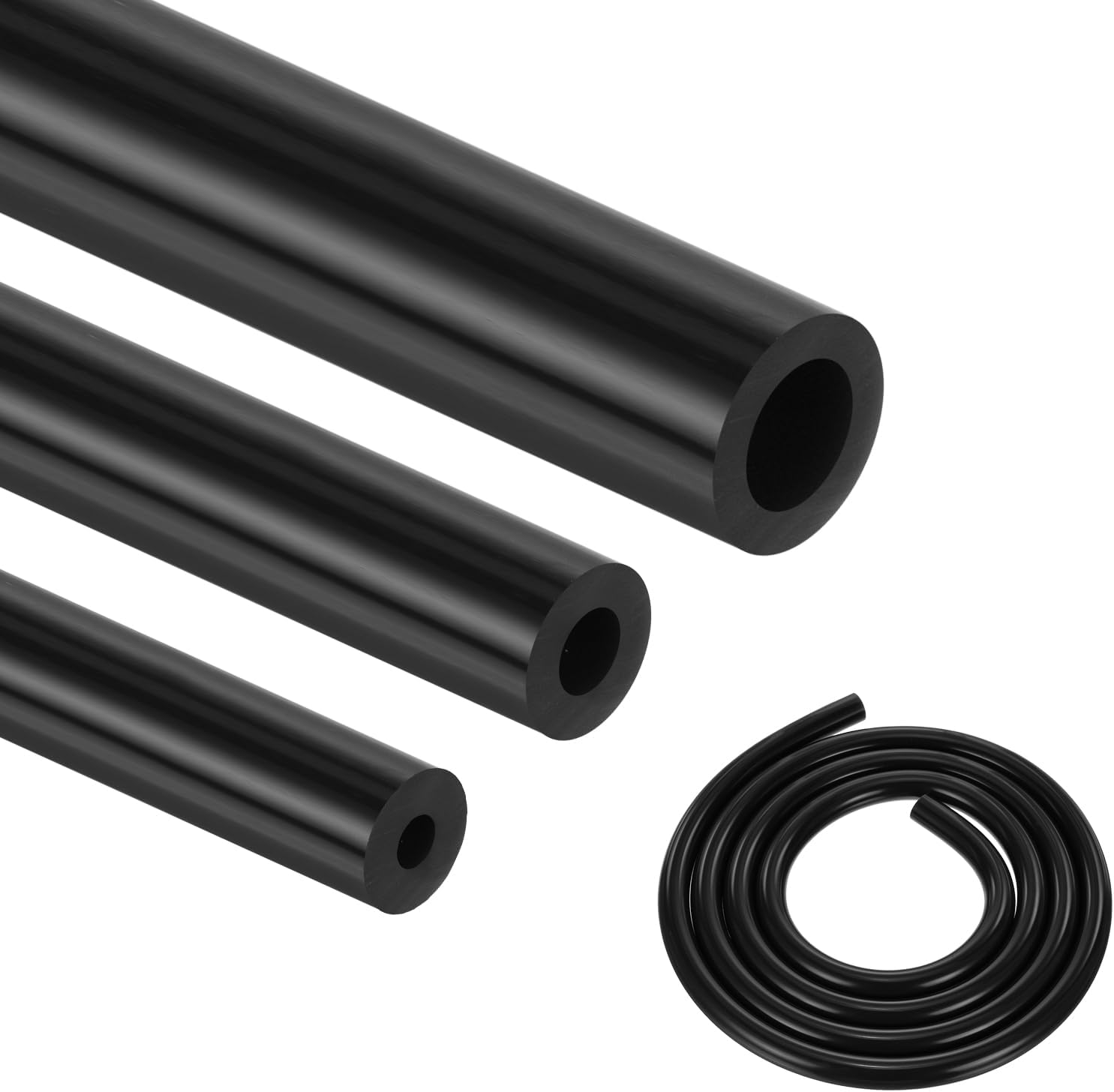 DMiotech 3Pcs Silicone Vacuum Hose Automotive,5/32" 1/4" 3/8" ID High Performance Silicone Vacuum Tubing Hose Line Kit 130PSI Max Pressure, 10FT Black
