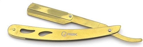 Navalha Profissional para Cabelo e Barba, Aço Inoxidável (Dourada)