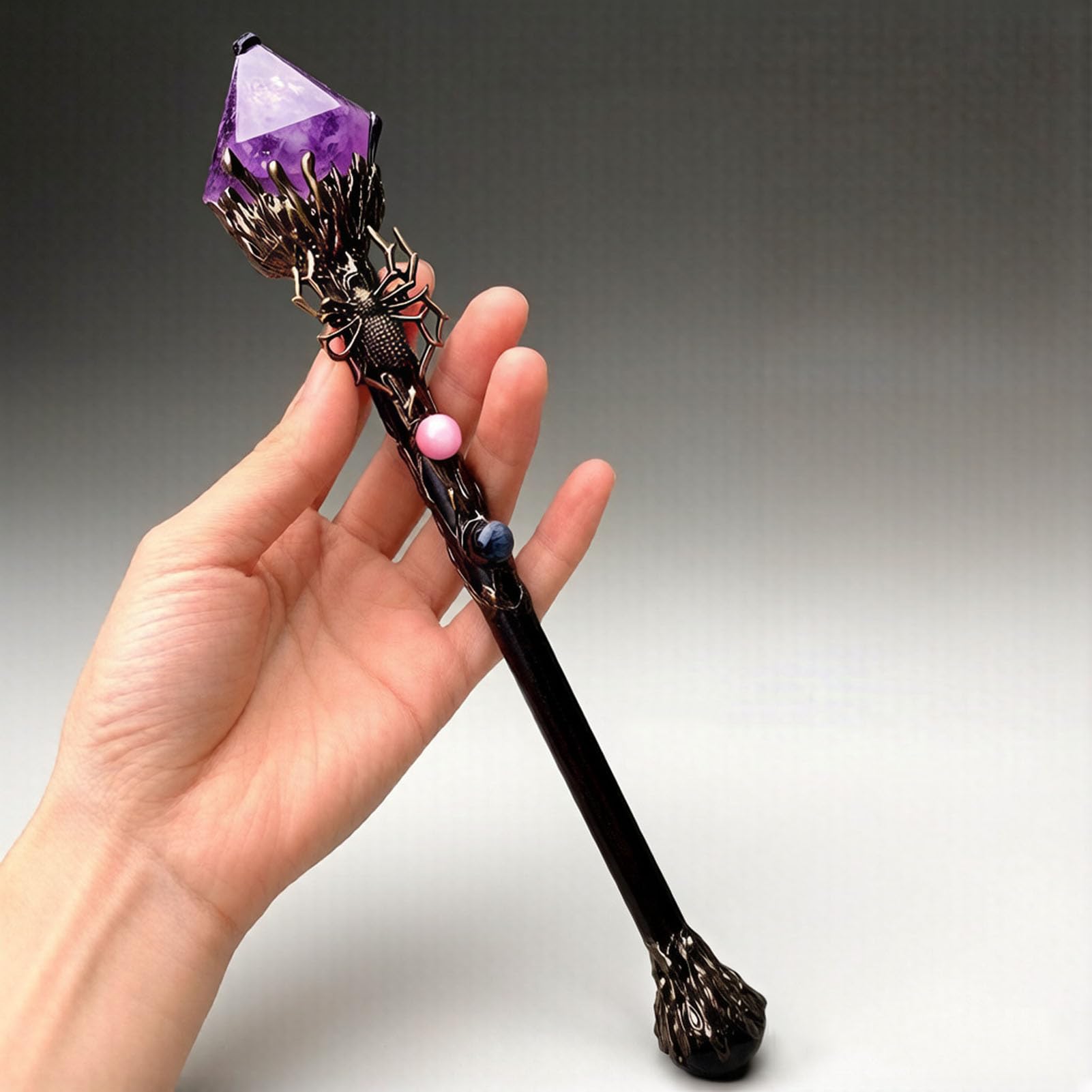 Varita mágica de cristal de chakra para brujas curativas hechas a mano