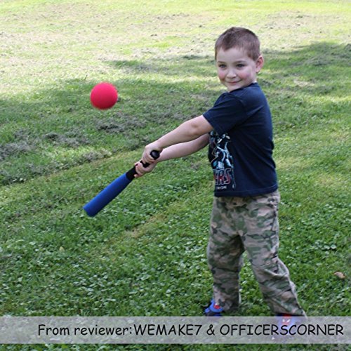 CeleMoon [Mini Size] Super Safe Kids Foam 16.5 inch Baseball Bat Toys with 2 Balls for Children Age 3 yrs Old, Portable Carrying Bag Included, Blue - Thumbnail 6