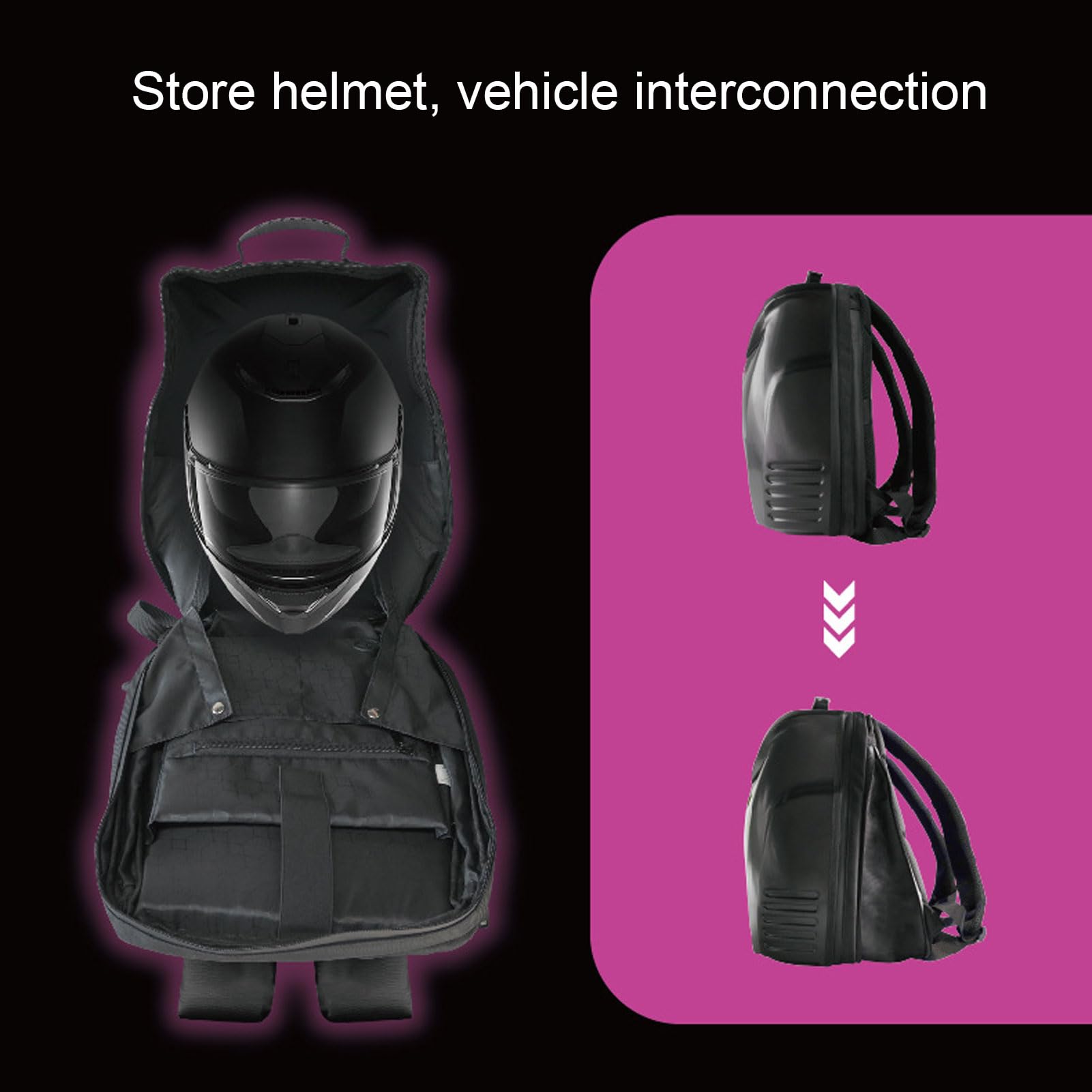 Fafeicy Plecak Motocyklowy Programowalny Plecak LED Twarde Etui Wodoodporna Torba Rowerowa o Dużej Pojemności na Laptopa z Ekranem 56x40 Pikseli