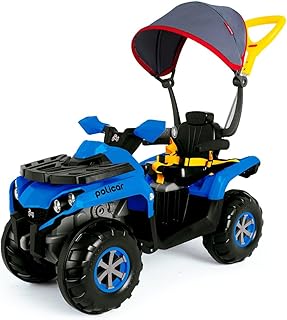 Carrinho Infantil 2 em 1 Passeio e Pedal Azul Poliquadri Com Capota Poliplac
