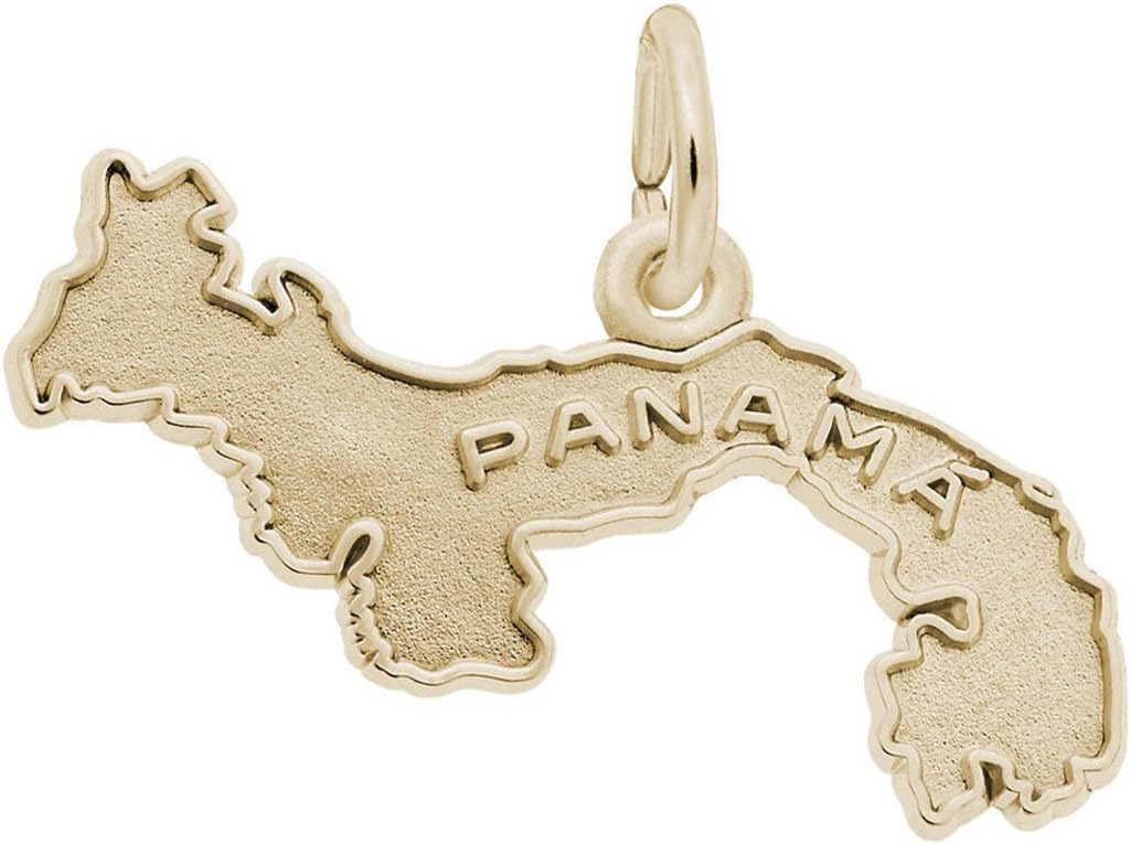 Panama Map w/Border Charm (Choose Metal) by Rembrandt