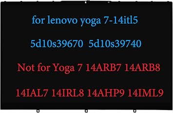 14" Replacement for Lenovo Yoga 7-14 7-14ITL5 7-14ACN6 7i-14ITL5 LCD 82N7 82LW 82BH 82BH0006US 5D10S39670 5D10S39740 5D10S39715 5D11C44453 5D10Y74820 Display Touch Screen Digitizer Assembly FHD