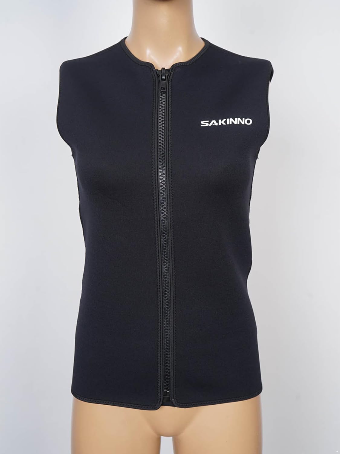 Women 3mm Premium Neoprene Wetsuit Top Sleeveless Front Zip Diving Vest for Snorkeling Scuba Diving Black XX-Large