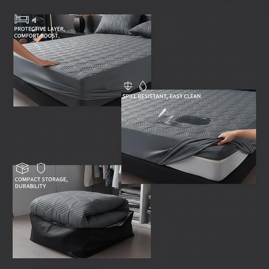 Full Size Mattress Protector Soft and Comfortable Fitted Mattress Pad with Deep Pocket Waterproof Design Easy
