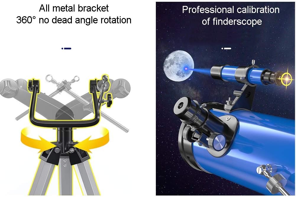 Beginner Astronomy Telescope for Kids & Adults with Adjustable Tripod,114mm Large Diameter,Portable Travel Astronomy Telescope Gifts for Adult Students and Children (Color : Package 4)