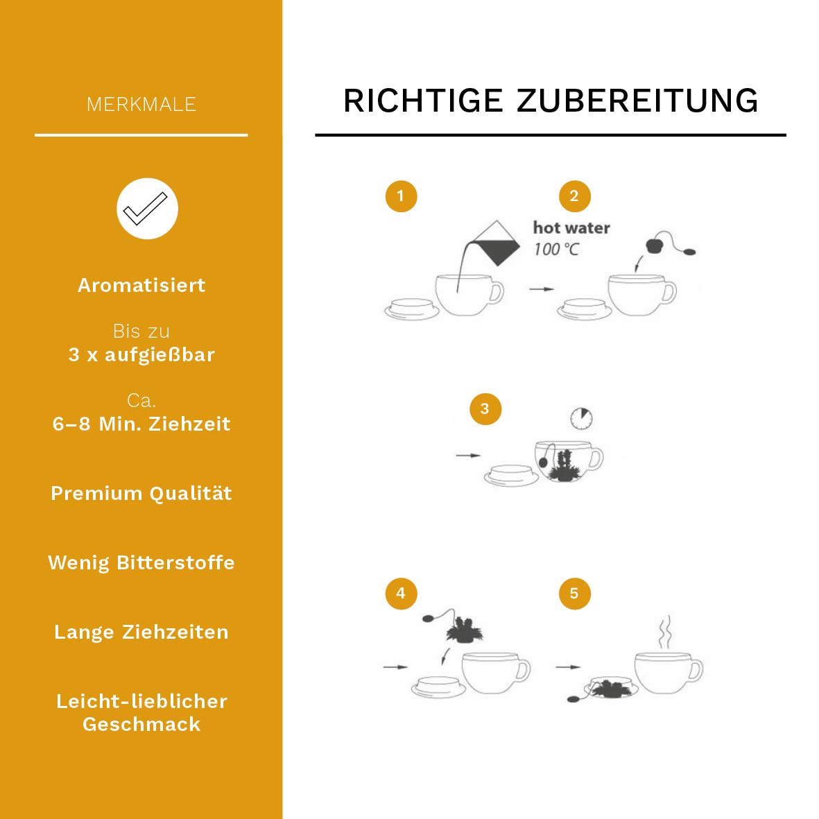 Creano ErblühTeelini Teeblumen Geschenkset mit Teeglas und 8 Teeblumen im Tassenformat, Weißer Tee, Geschenk zu Weihnachten