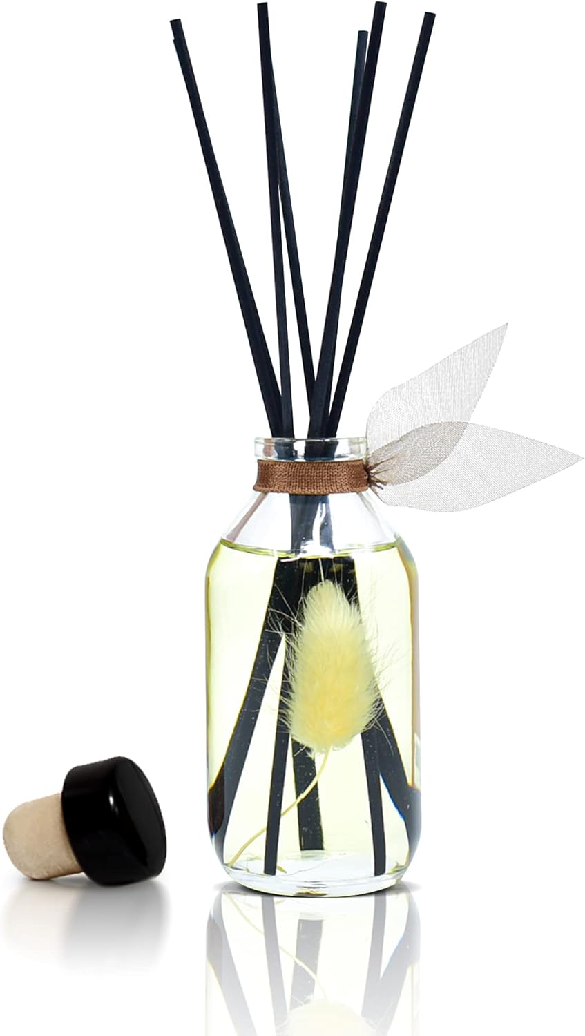 LOVSPA Santal Sandalwood Reed Diffuser Refill, 4 oz, Bundle with Santal Sandalwood Reed Diffuser Set - Made with Essential Oils in The USA