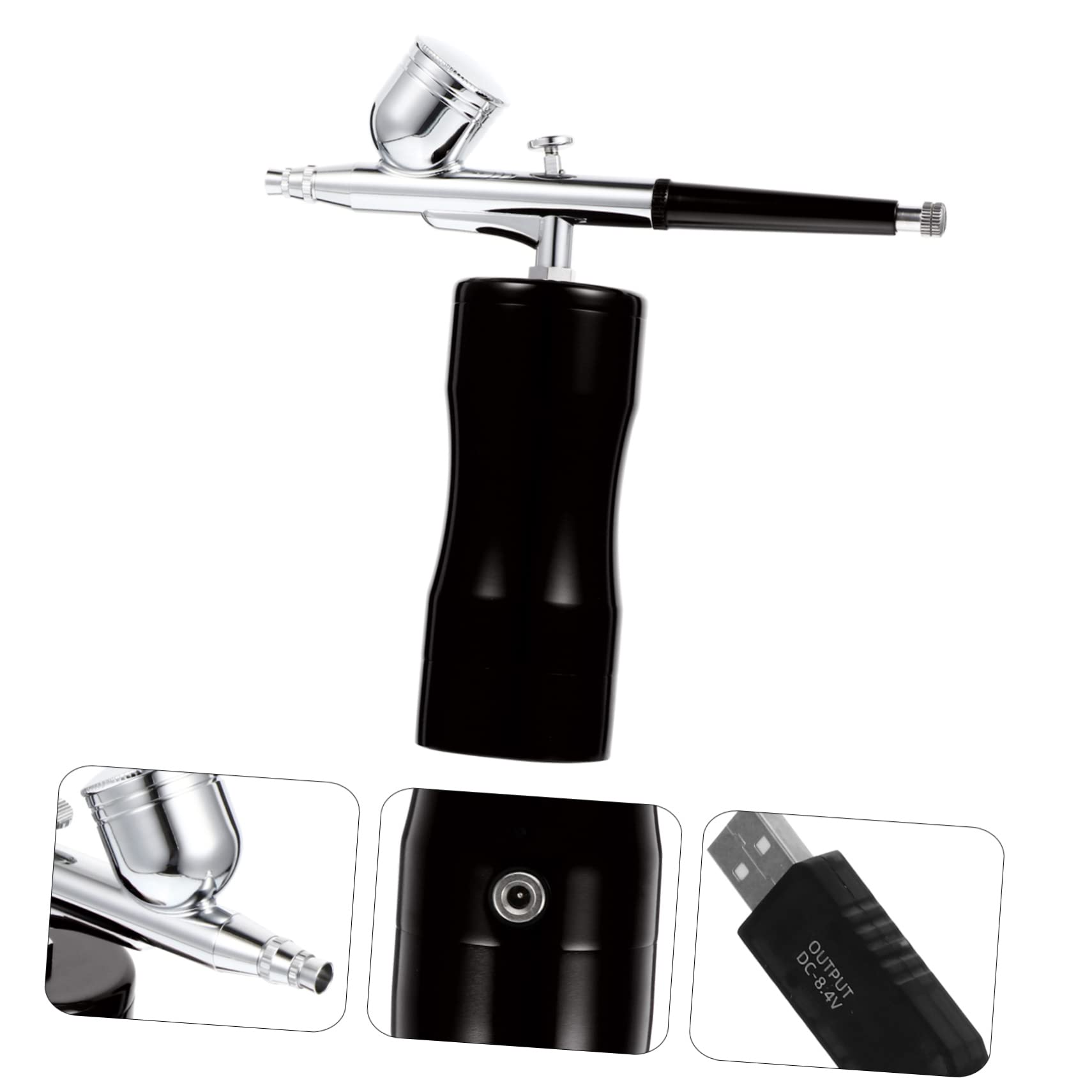 Holibanna 1Set Rechargeable Airbrush with Compressor for Makeup Cake Decorating Model Painting Portable USB Airbrush Kit for Professional Use Present for Nail Art and Tattoo