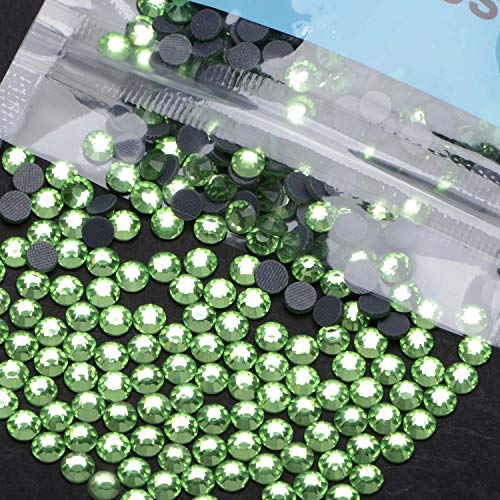 Image of 3000 Pieces Hot Fix Glass Flatback Rhinestones HotFix Round Crystal Gems (Peridot, SS10)