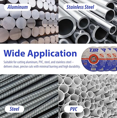 TJR© Stabschleifer-Trennscheiben- und Dorn-Kit – Inklusive 1 Stück Stiele 6 mm für Scheiben mit 3/4 (9,53 mm) Bohrung und 25 Stück 75 mm x 1 mm Dünne Scheiben, A60 QBF, 9,53 mm AH