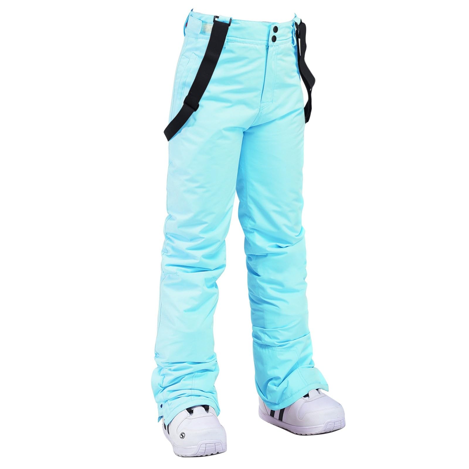 Pantalones de esquí impermeables para mujer, con tirantes ajustables, mono resistente al viento, pantalones de nieve para mujer, pantalones de softshell, pantalones de esquí cálidos para