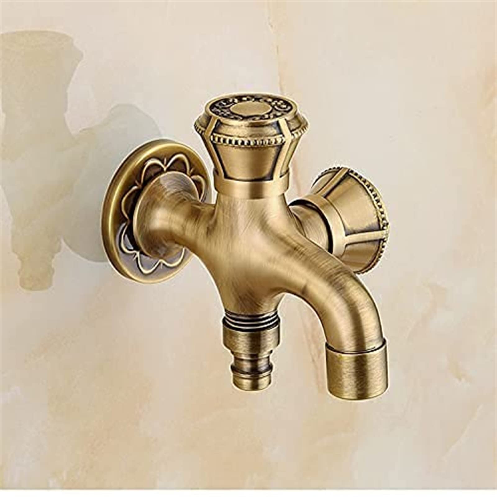 G1/2 Rubinetto Giardino a Parete, Retrò Rubinetti da Esterno Maniglia a Leva in Ottone Bagno Lavatrice Rubinetto Acqua Fredda per Giardino Esterno
