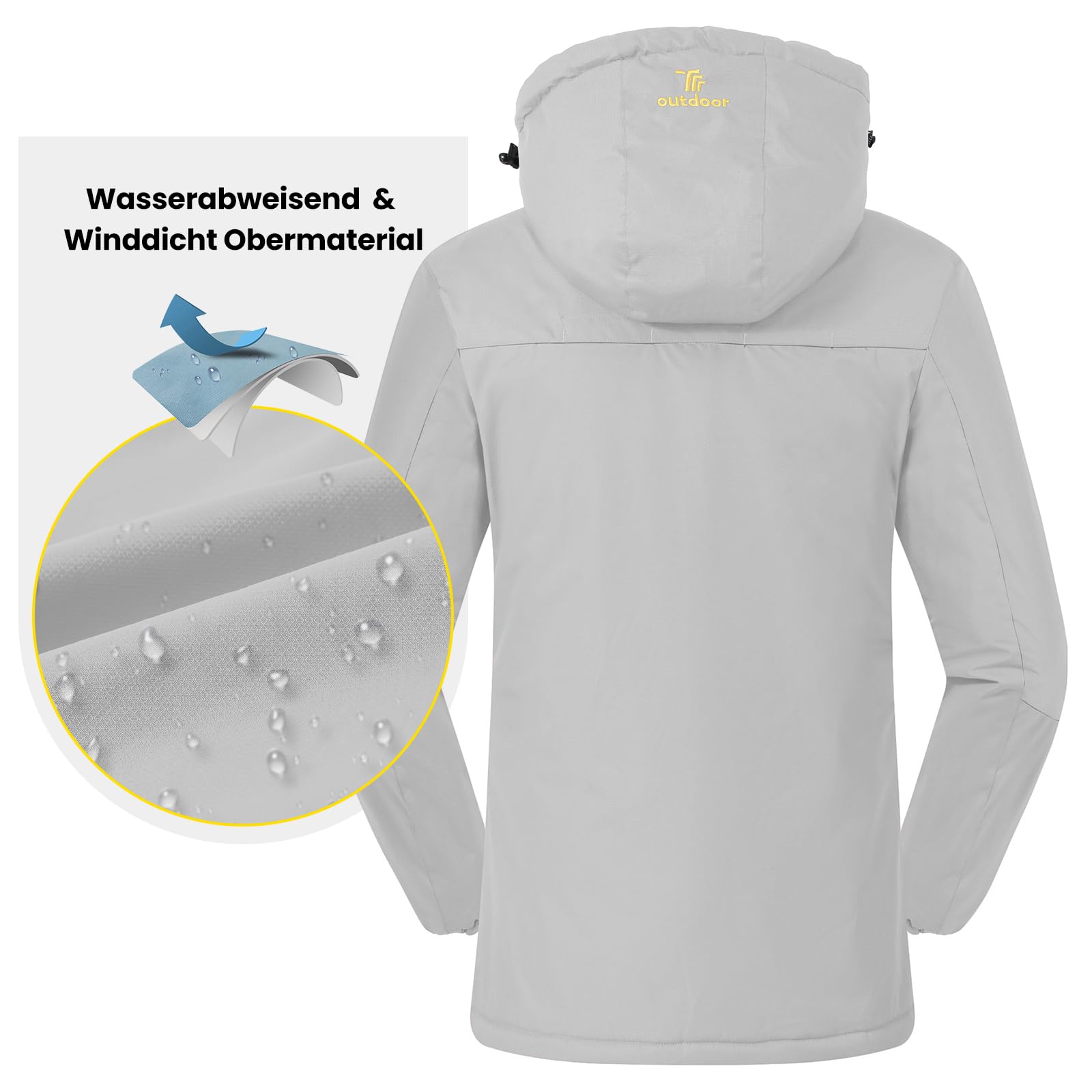 donhobo Veste Polaire pour Femme Veste de Ski Imperméable de Montagne Manteau d'hiver Extérieur en Polaire Coupe-Vent avec Capuche