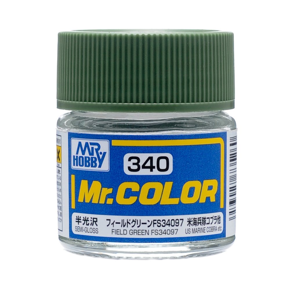 C340 Semi Gloss Field Green FS34097 (10ml), Mr. Hobby Mr. Color Acrylic Paint