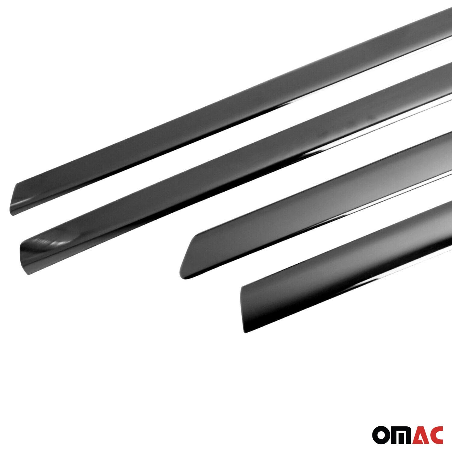 OMAC Seitentürleiste Türschutz kompatibel mit VW Transporter T5 2003-2015 Kurzer Chrom Dunkel 5X