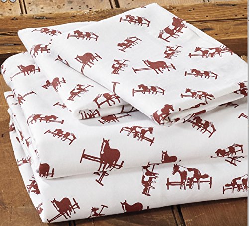 Country Living Pinto Paint Show Horses & Ponies Out To Pasture Brown Comforter Set W/Sheets (8Pc Queen Size) #TOP1