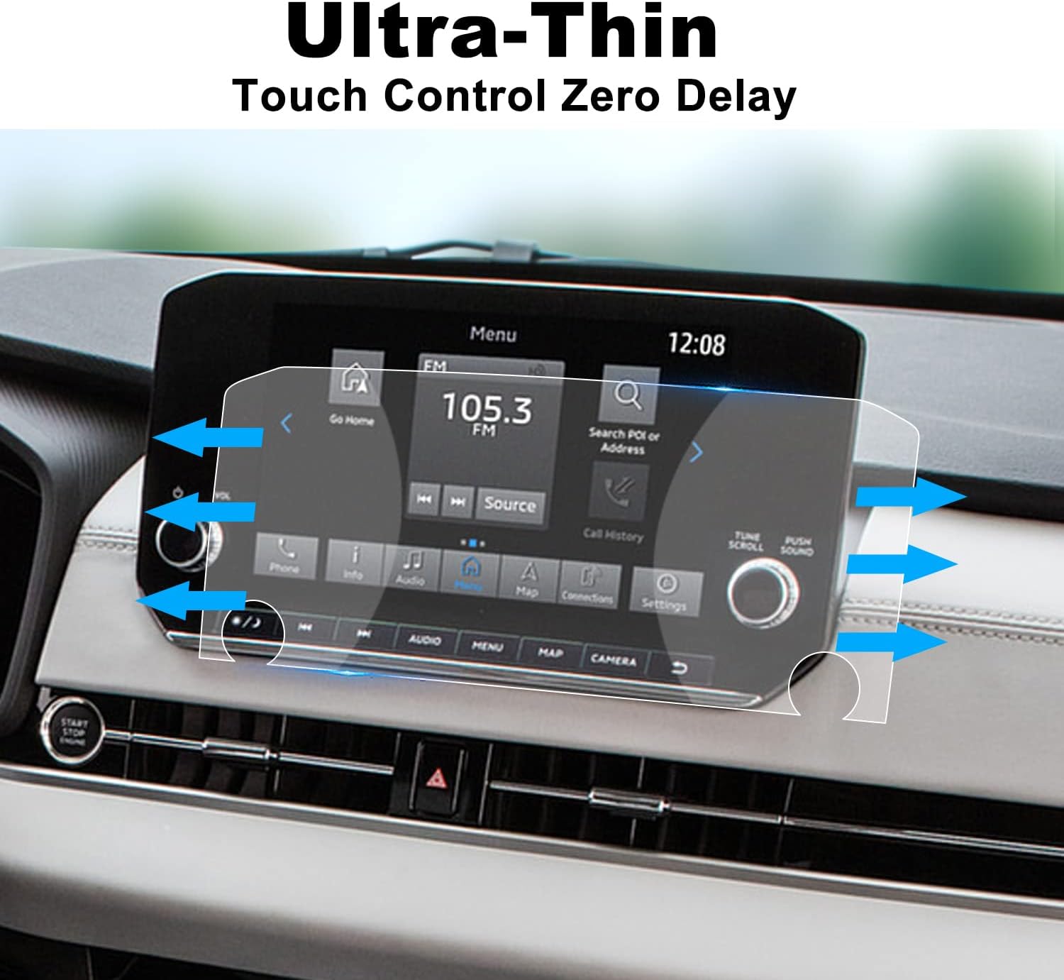 LFOTPP Car Navigation Screen Protector for 2022-2024 Mitusbishi Outlander GN 9Inch Auto Accessories Car Infotainment Stereo Display Center Touchscreen Protective Film (Outlander-GN-9Inch)