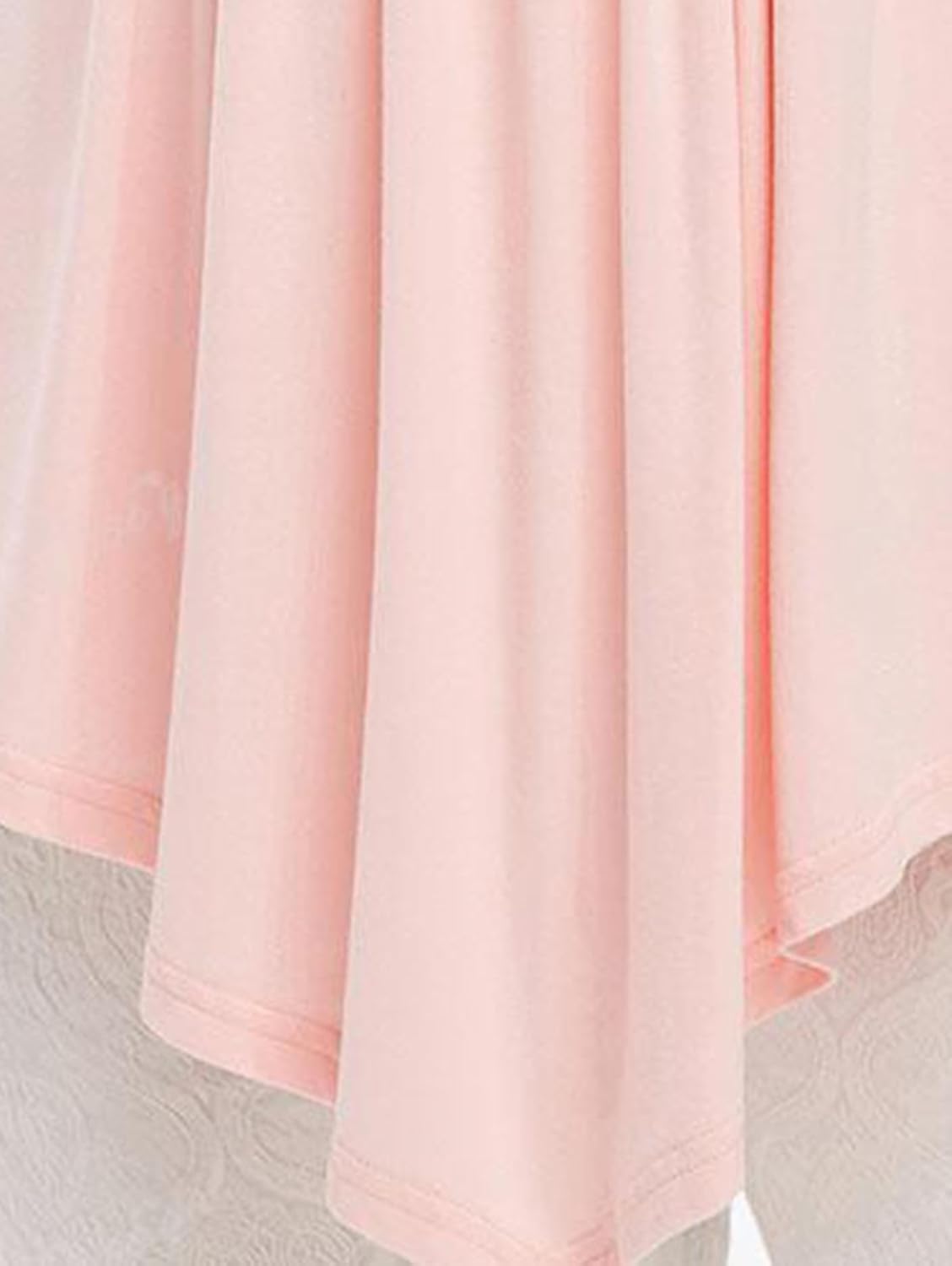 ROSE GAL Rosegal Women Plus Size Cold Shoulder Top Floral Applique Ruched Draped T-Shirt Open Shoulder Tunic Top - Image 5