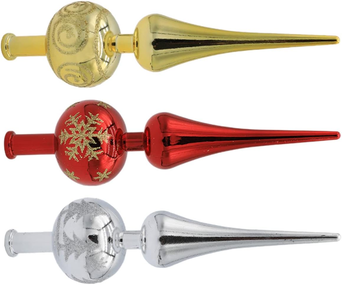 ABOOFAN 9pcs Xmas Tree Toppers Vintage Hand Painted Star Decoration Delicate Xmas Tree Ornament for Holiday Home Decor Bright Festive Finial