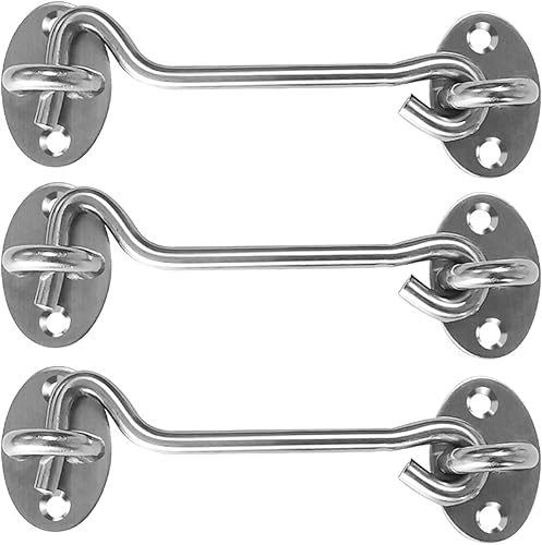 5 pestillos para puerta de granero, gancho de puerta de ventana de 1.7 pulgadas, cerradura de gancho con tornillos de montaje