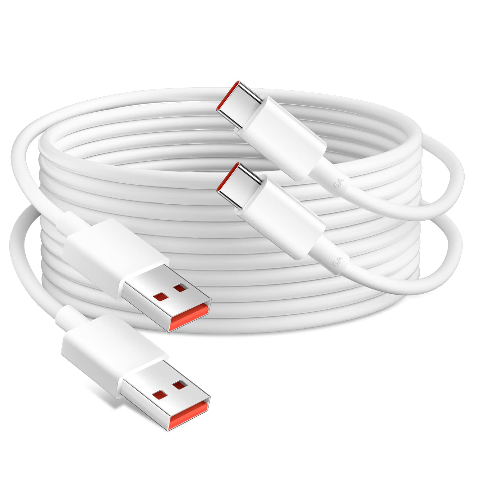 Xiaomi USB C Cable 2 Pack - 1M/3.3ft Type C Charger Cable - Fast Charging 6A Turbo Hyper Charging - Compatible with Xiaomi 12/14 Pro/13T/12T/11T/11 Lite/Redmi A3/Note 11/9T/9/8/POCO F4 GT/M4/X4 Pro