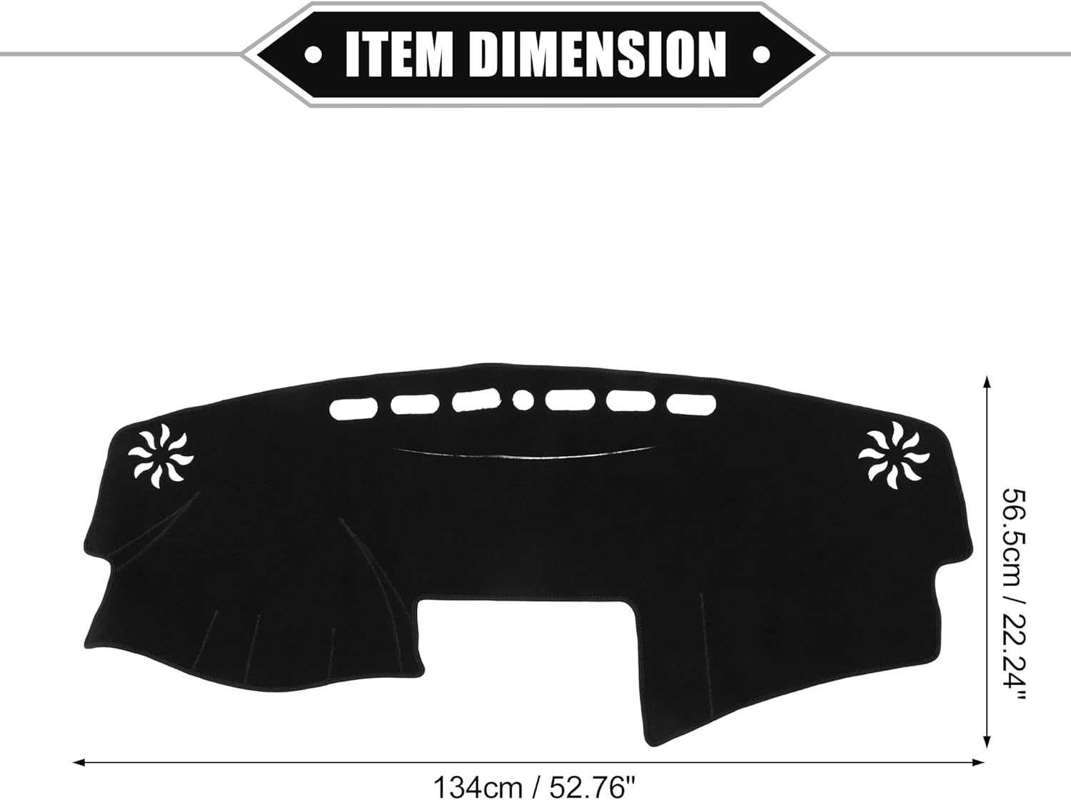 Dashboard Cover Compatible for Toyota Camry 2007-2011, Non-Slip Polyester Black Dash Cover Mat Dash Board Protector Cover