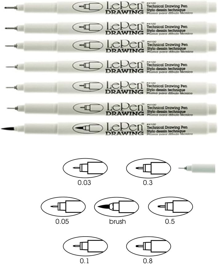 Marvy Uchida Bulk Buy Le Pen Technical Drawing Pen Open Stock 0.3mm Black (6-Pack)