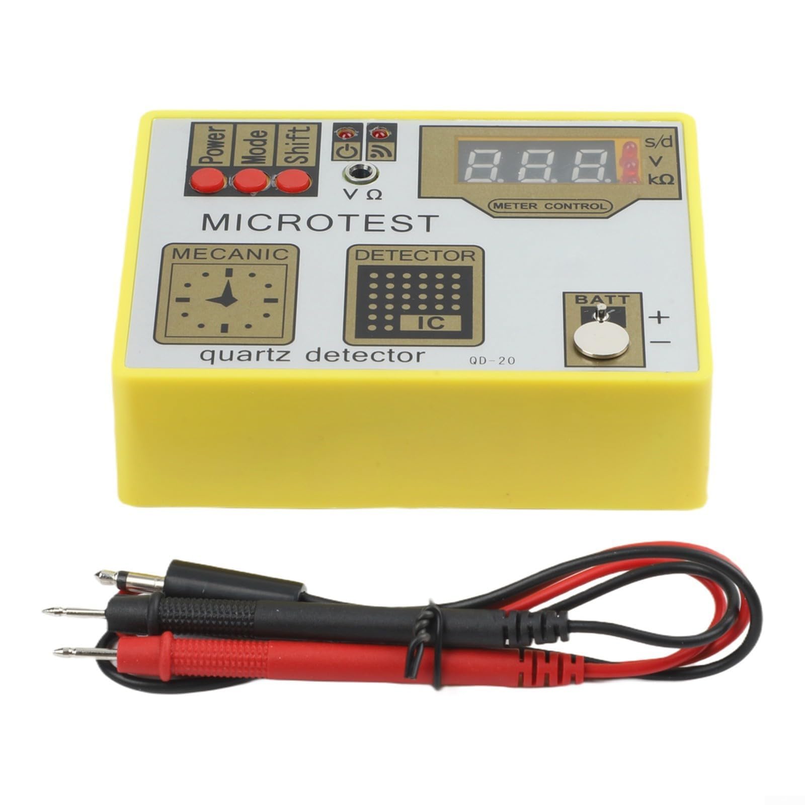 QD20 - Tester per impulsi della batteria dell'orologio con monitoraggio del movimento al quarzo e smagnetizzatore integrato per batterie al litio e ossido d'argento, strumento di riparazione per
