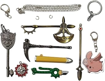 JCvCX 7 in 1 Box Mini Wepons Model Keychain Set Pendant Sets with Gift Box