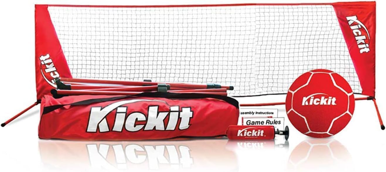 KickitThe Original PRO Soccer Tennis Game | Where Soccer Meets Tennis | Portable 12 x 3 Foot Net Soccer Tennis Ball | Play Outdoors, Indoors, Backyard or Beach