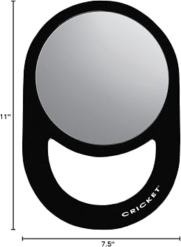 Cricket Oval Styling Hand Mirror, Black, 6.75 x 6.75