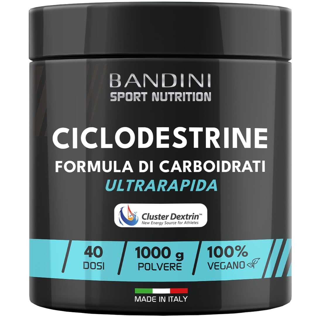 Bandini® Destrina Ciclica Polvere (Cluster Dextrin®) 1000 g - Carboidrati premium ad alta ramificazione - Energia potenziata grazie alla formula brevettata - Vegan