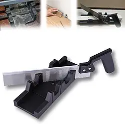 Kit Gabarito Caixa Meia Esquadria Serrote Corta Ângulos Serra 300mm P/Serrar Madeira Forma de Corte Serrinha de Marceneiro