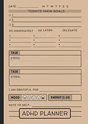 Planejador de TDAH: tamanho de bolso | Rastreador e diário de agenda diária e semanal sem data | Organize sua vida