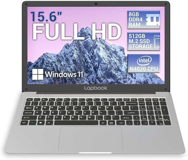 2023 Model 15.6" Full HD Laptop - 8GB RAM 512GB SSD Windows 11 Home, AC WIFI, RJ45, Integrated Webcam - S15 N2 15 Inch Lightweight Laptop
