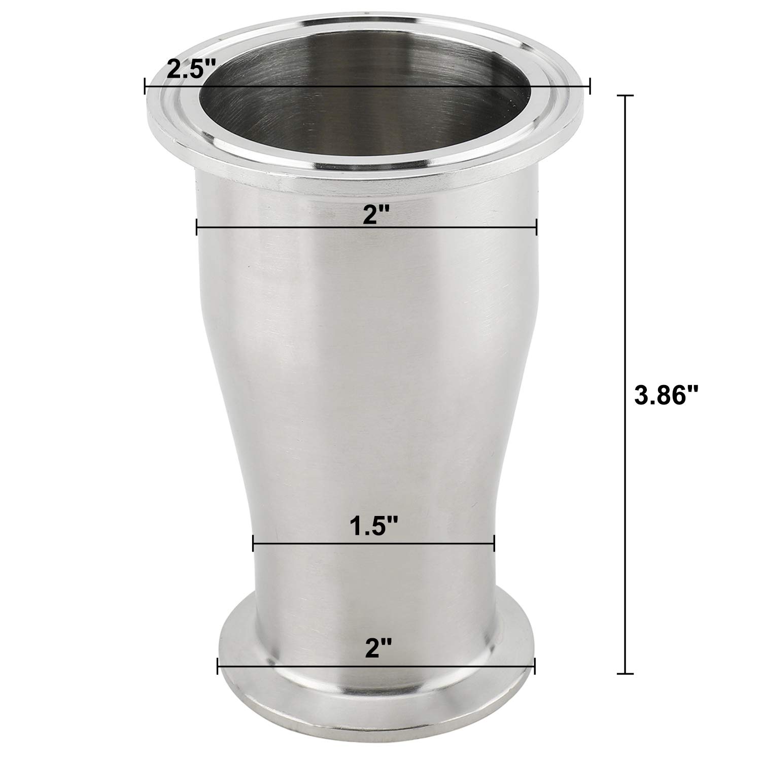 Homend Sanitary Fitting Reducer Fitting Stainless Steel 304 Tri Clamp Ferrule Style 2