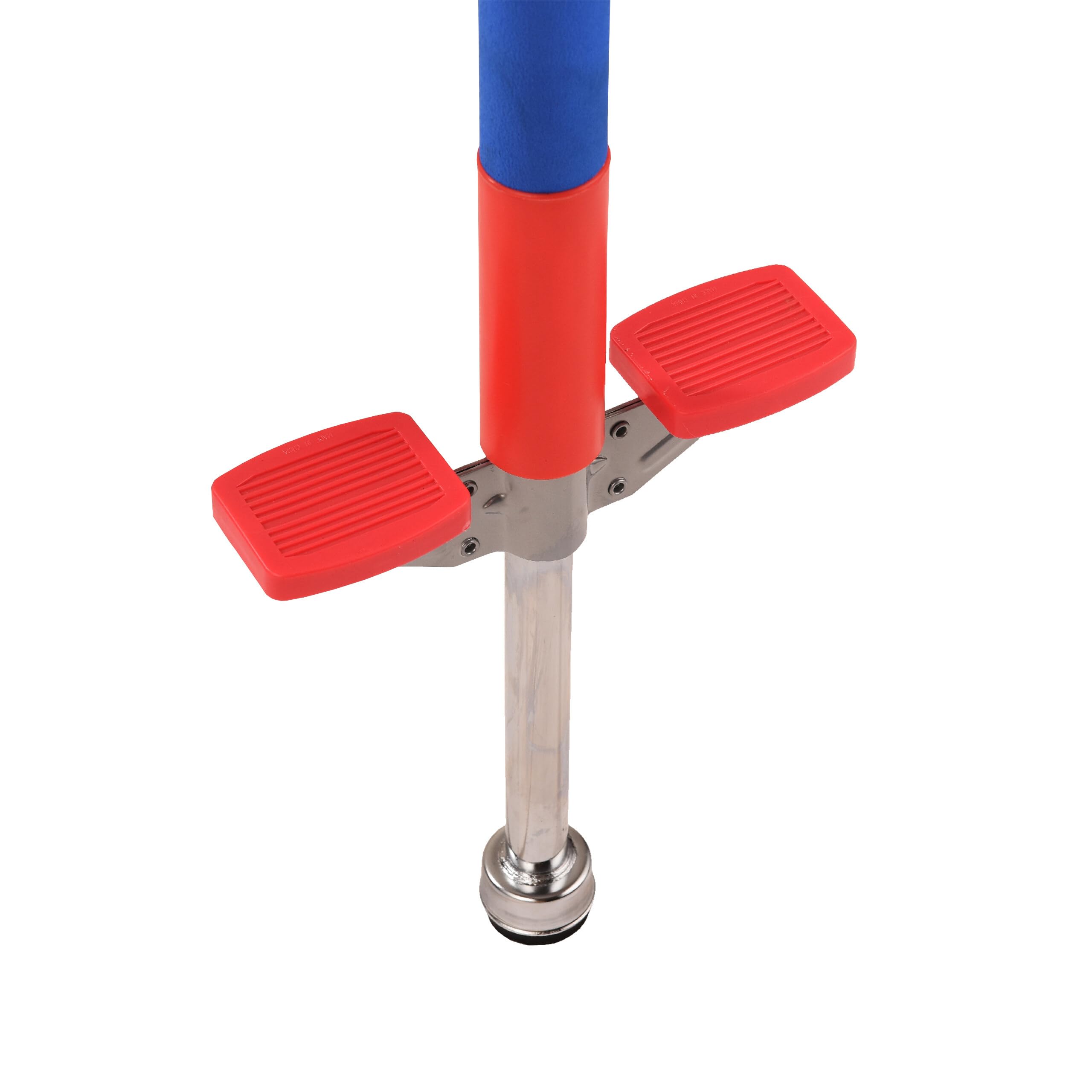 Relaxdays Pogo Stick, per Bambini, Bastone Elastico Fino a 35 kg, Imbottito, rutschfest, Acciaio Inossidabile, Blu/Rosso