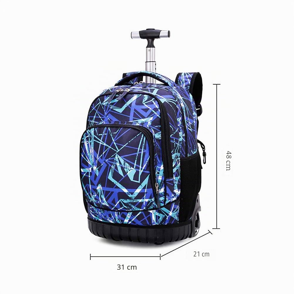 Zaino Trolley Zaino con Ruote Zaino Trolley Scuola Media Elementare Unisex Ragazza Ragazzo Cartelle Cartella Scuola Trolley 48x31x21 cm
