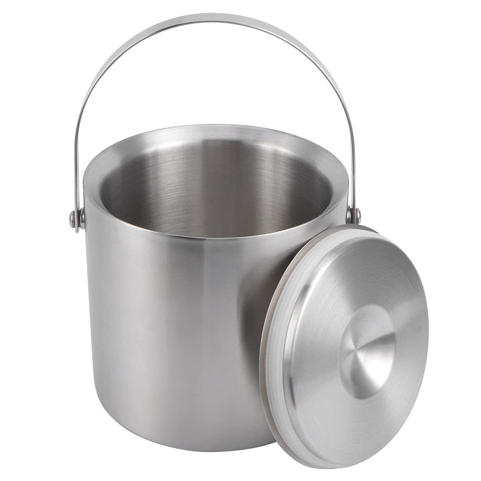 Gusiwoa - Cubo de hielo de 3 litros, cubo de hielo portátil de doble pared para vino, champán, con tapa, cubo de hielo aislado, accesorio para bar, cubo de hielo de alta capacidad para bar, hotel