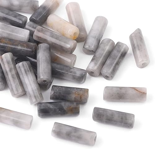 Miniatura 3 de Granos de tubo de ojo de águila natural, cilindro, 0.157x0.512 in, 15.0 in, cuentas de piedra para la fabricación de joyas