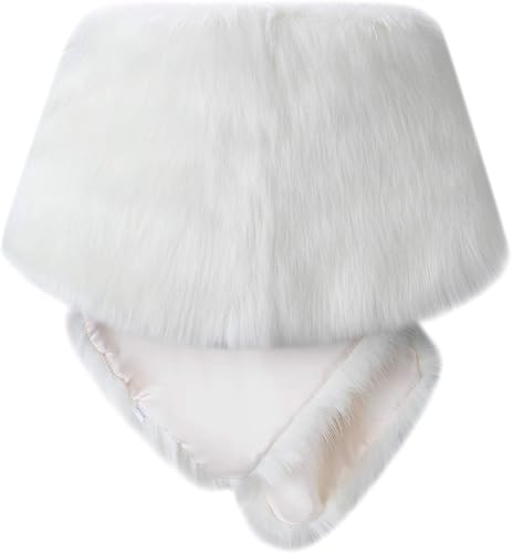 Miniatura 2 de Caracilia Women Luxury Faux Fur Coat Jackets Wrap Cape Shawl for Wedding Party