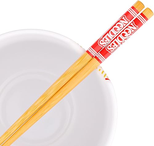 Miniatura 4 de Silver Buffalo Nissin Classic Cup Noodles Logo Mucho Más Que Una Sopa Tazón de Fideos Ramen de Cerámica con Palillos, Apto para Microondas, 20 Onzas