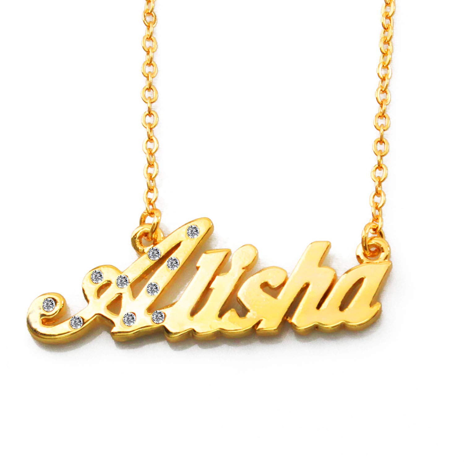 ZacriaName Necklace Alisha - 18K Yellow Gold Plated