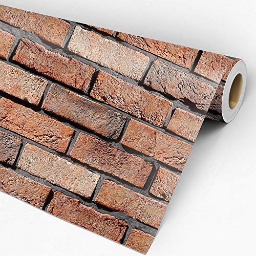 Papel de Parede Adesivo Estilo Tijolinho à Vista Marrom