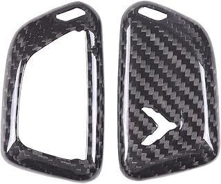 Real Carbon Fiber Key Fob Case Cover Fit for Chevrolet Corvette C8 2020-2022, Smart Remote Key Case Cover, Keyless Entry Shell Trim, 1PCS (Black)